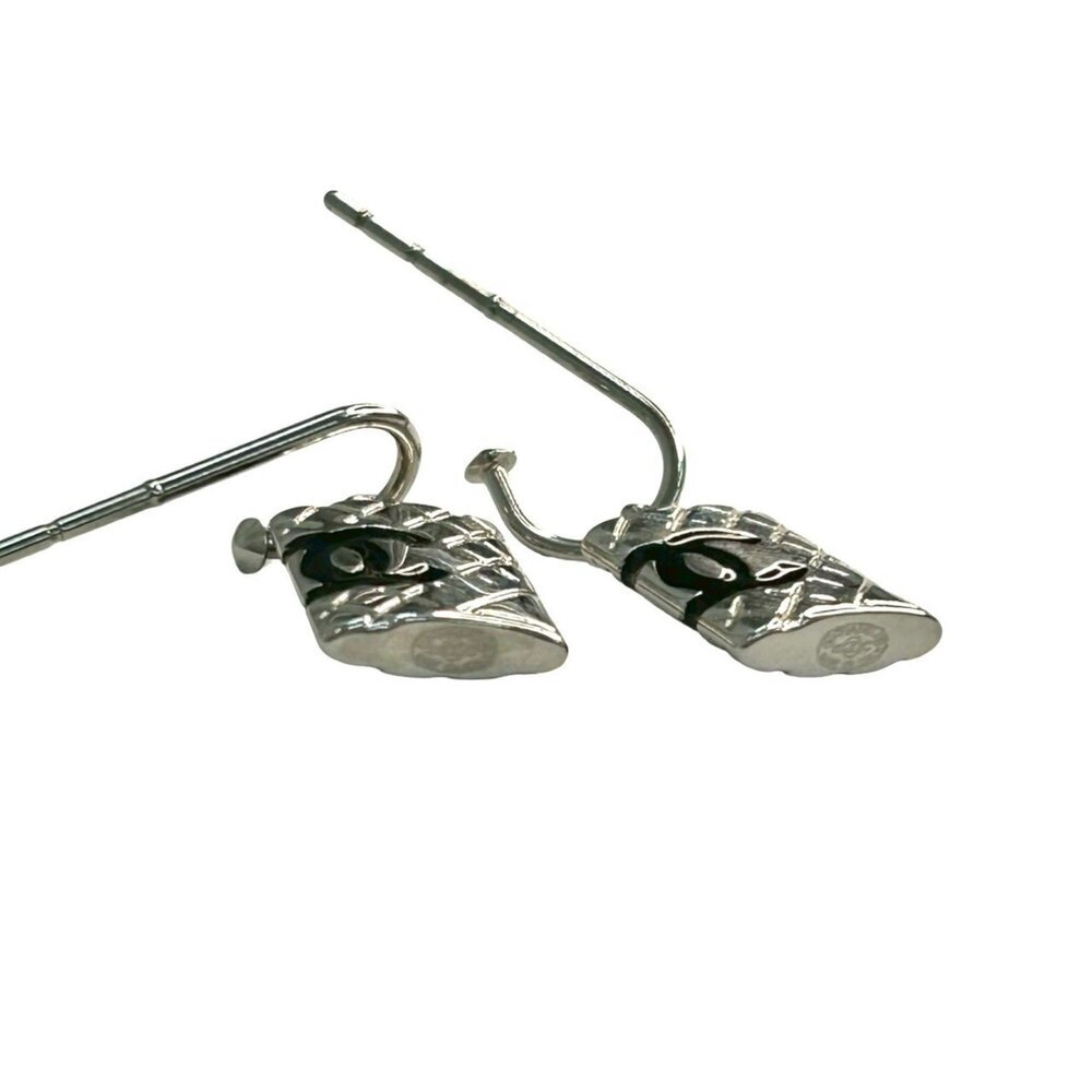 CHANEL Silver Logo Earrings - Picture 3 of 6